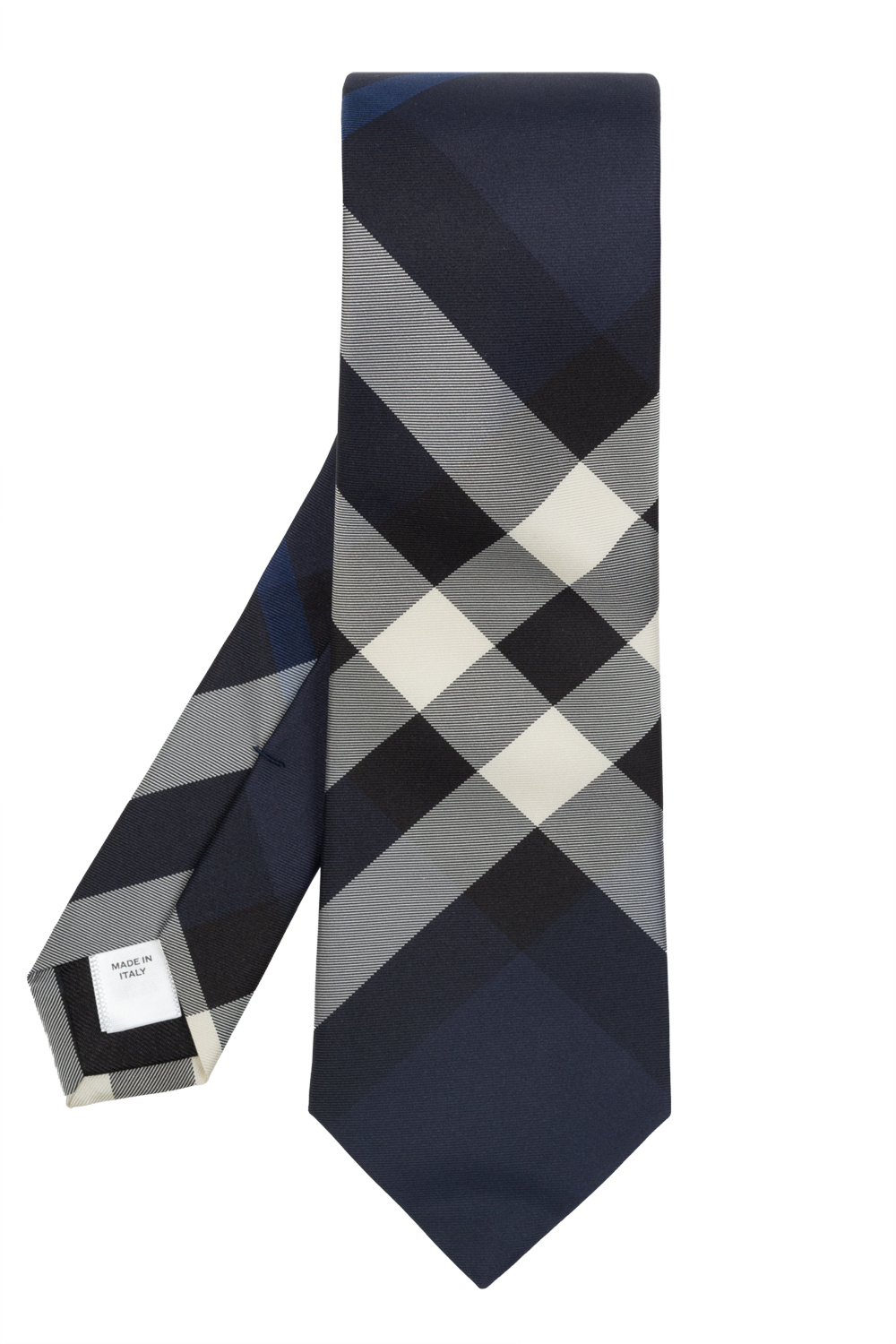 Burberry blue check best sale tie